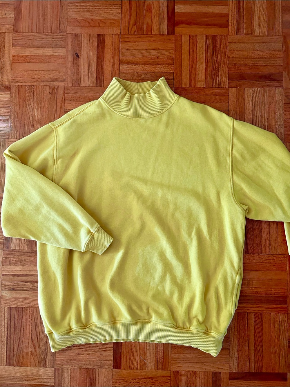 aerie Neon Yellow Mock Neck Sweater